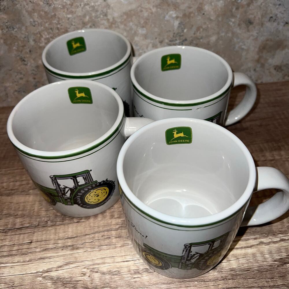 Vintage Y2K John Deere Coffee Mug Cups Gibson Tractor Farming Barn Lot of 4 2000 - Picture 4 of 5